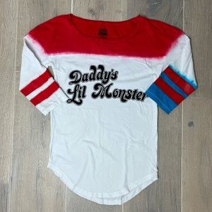 Suicide Squad Harley Quinn Daddy's Lil Monster Raglan T-Shirt XS